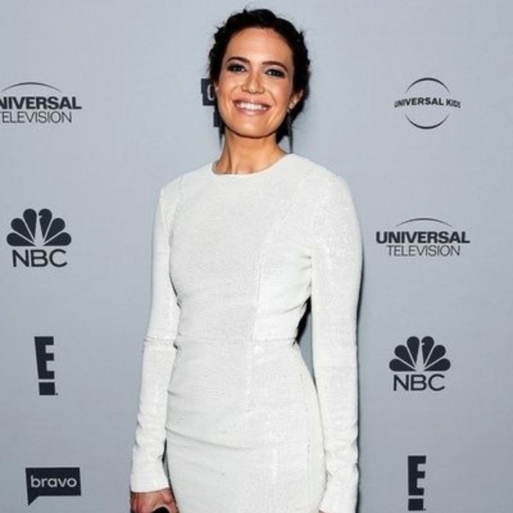 DVF Sequin Long Sleeve Fitted White Dress - Picture 3 of 8
